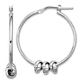 thumbnail image 1 of 925 Sterling Silver Rhodium Plated Polished Love Knot Hoop Earrings 32.5x27.5mm Wide 4mm Thick Hoop Earring for Women, 1 of 2