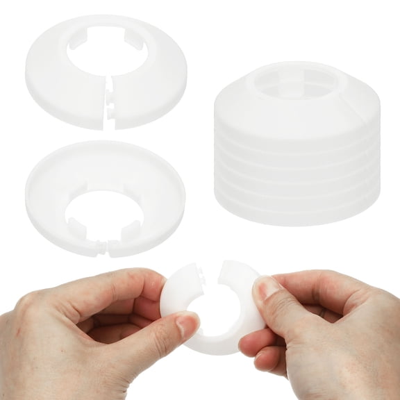 27.5mm Plumbing Cover Plates, 9 PCS Wall Split Flange Pipe Cover Decoration Escutcheon Plate Collar Flange Water Pipe Cover Decoration PP Plastic for Wall Pipe Tube Hole, White