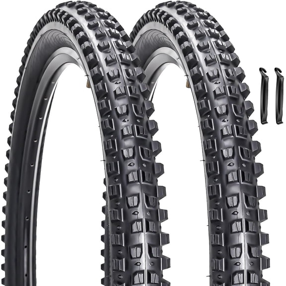 2 Pack Heavy Duty Folding Bicycle Tires 27.5x2.4 Inch Bike Tires MTB Tires Replacement Kit
