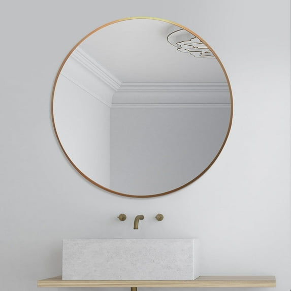 27.5x27.5 Copper Round Wall Mirror