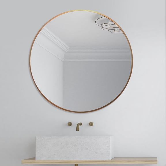 27.5x27.5 Copper Round Wall Mirror