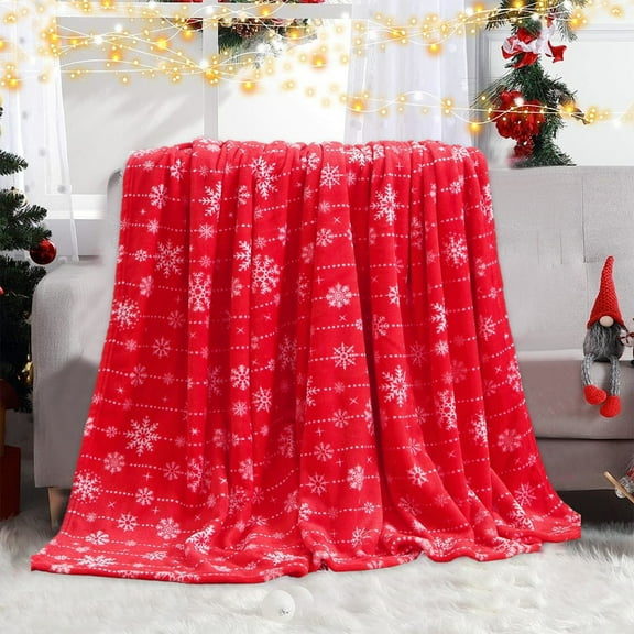 27.5x39.3in Christmas Decorative Blanket, Soft Polyester Festive Throw for Sofa Bedroom Holiday Decor