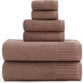 thumbnail image 1 of 27.5x55 Inches Luxury Bath Towels Set of 6 Large, 100 Percent Cotton 650GSM Super Absorbent Soft Shower Towels for Bathroom (Brown, 6pieces), 1 of 12