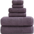 thumbnail image 1 of 27.5x55 Inches Luxury Bath Towels Set of 6 Large, 100 Percent Cotton 650GSM Super Absorbent Soft Shower Towels for Bathroom (Plum, 6pieces), 1 of 6