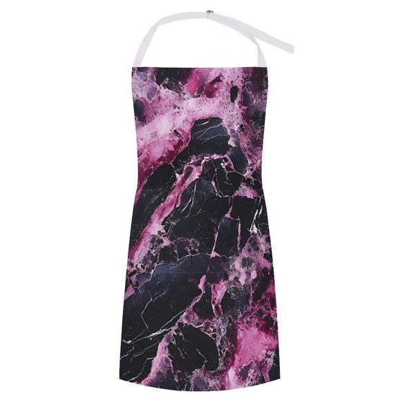 27.631.5in Pocket Apron Non-Wrinkle Non-Shrinkage Waterproof Convenient Cleaning Easy Care Large Pocket Design DarkMagenta Marble_2
