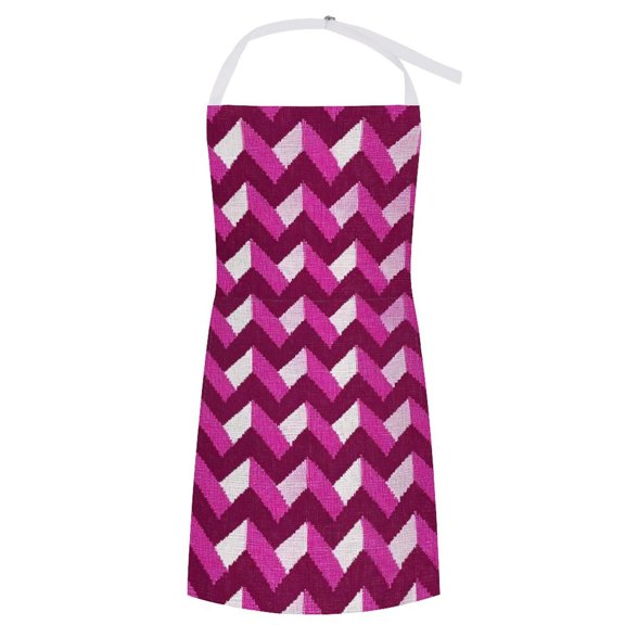 27.631.5in Pocket Apron Non-Wrinkle Non-Shrinkage Waterproof Convenient Cleaning Easy Care Large Pocket Design Magenta Houndstooth_2