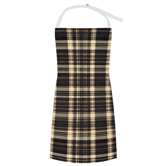 27.631.5in Pocket Apron Non-Wrinkle Non-Shrinkage Waterproof Convenient Cleaning Easy Care Large Pocket Design SaddleBrown Buffalo Plaid Check Tartan Scotland_4