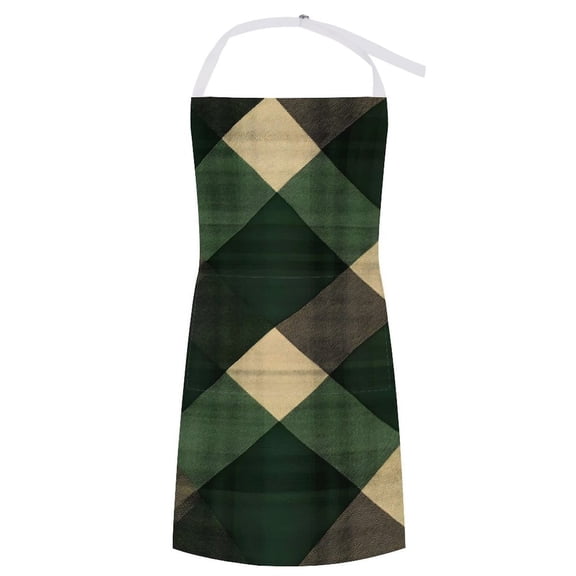 27.631.5in Pocket Apron Non-Wrinkle Non-Shrinkage Waterproof Convenient Cleaning Easy Care Large Pocket Design SpringGreen Buffalo Plaid Check Tartan Scotland_3