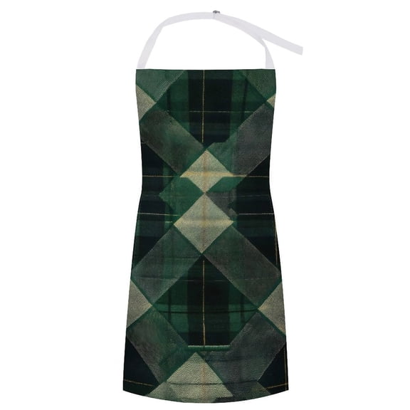 27.631.5in Pocket Apron Non-Wrinkle Non-Shrinkage Waterproof Convenient Cleaning Easy Care Large Pocket Design SpringGreen Buffalo Plaid Check Tartan Scotland_4