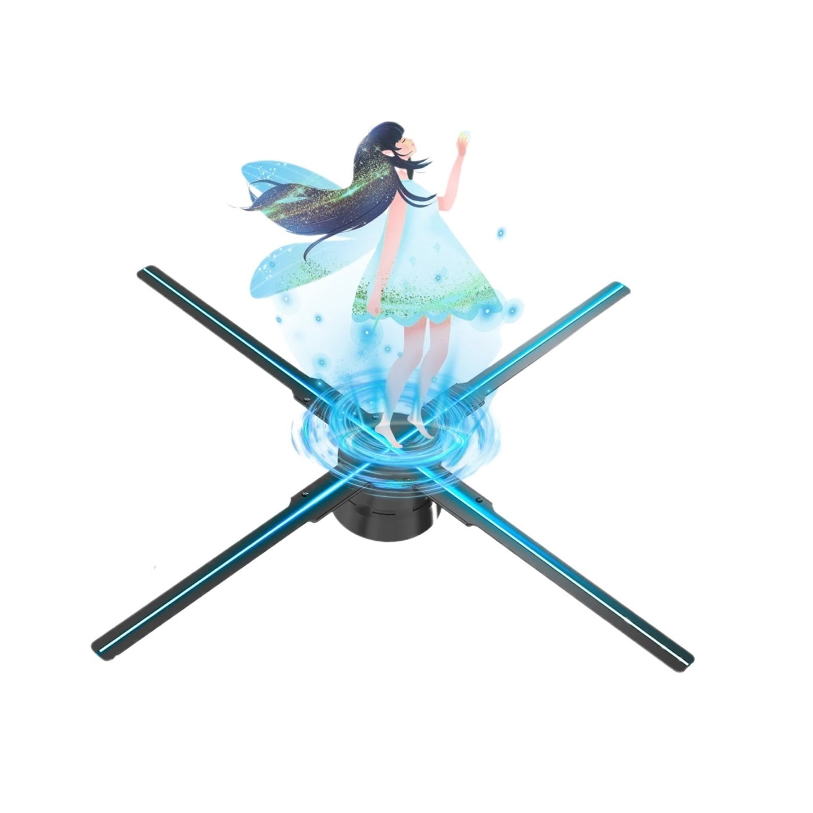 27.6 Inch/70cm 3D Holographic Fan, 832 LED Beads In 4 Blades Holographic Projector Fan With TF Card, App And Remote Control ,Versatile And Practical