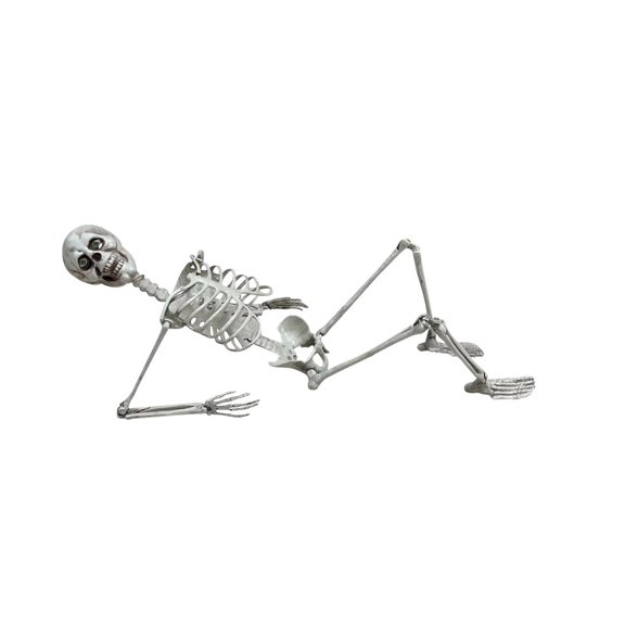 27.6 Inch Half Body Crawling Skeleton Halloween Prop, Posable Plastic Human Skull Bone Decor, Graveyard Lawn Groundbreak Skeleton for Yard Haunted House Party Decor