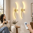 27.6 Inch Operated Wall Sconce Set Of 2 Modern Rechargeable Lights With ...