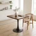 thumbnail image 1 of 27.6" Walnut Round Dining Table - Mid-Century Modern Bistro Table for Small Spaces, 1 of 10