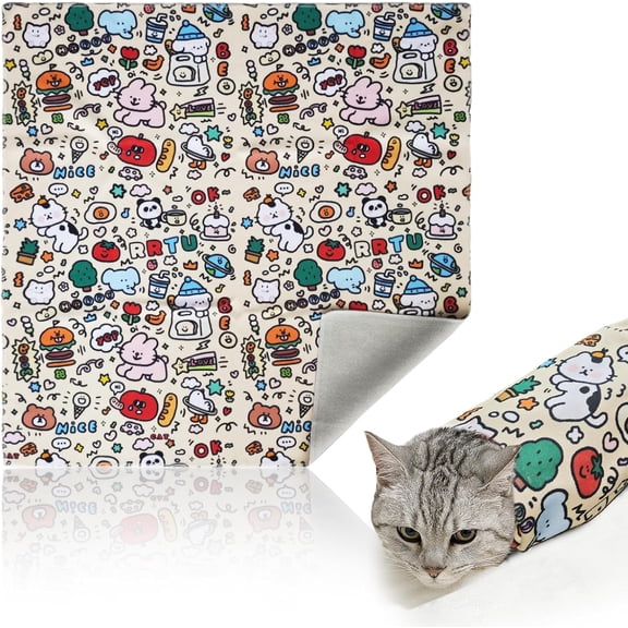 27.6"   Wrap, Holder for  Nails,Cats Restraint for  Clipping,Cats Swaddle Wrap,Anti-Escape Calming Wraps,Anti-Scratch Multifunctional Pet Tool