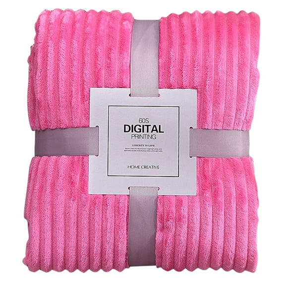 27.6"x39" Super Soft 3D Ribbed Throw Blanket - Silky Flannel Small Blanket for Couch, Sofa & Bed, Lightweight All-Season Use
