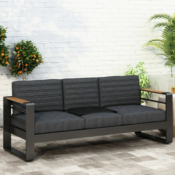 27.61” Wide With Aluminum Construction And Relaxing Upholstery Modern Courtyard Structure Seat Covers