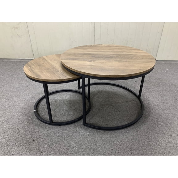 27.6inch Round, Brown - Nesting for Space - Living Room, Bedroom, Yard - Sturdy, 120 LBS Load Capacity