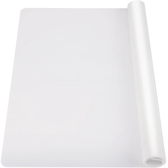 27.6x19.5 Inch Large Silicone Mats for Kitchen Counter, 2MM Thick Heat Resistant Non-Stick Silicone Placemat, Workbench Mat Countertop Protector for Desk, Crafts, Air Fryer, Pastry, Transparent