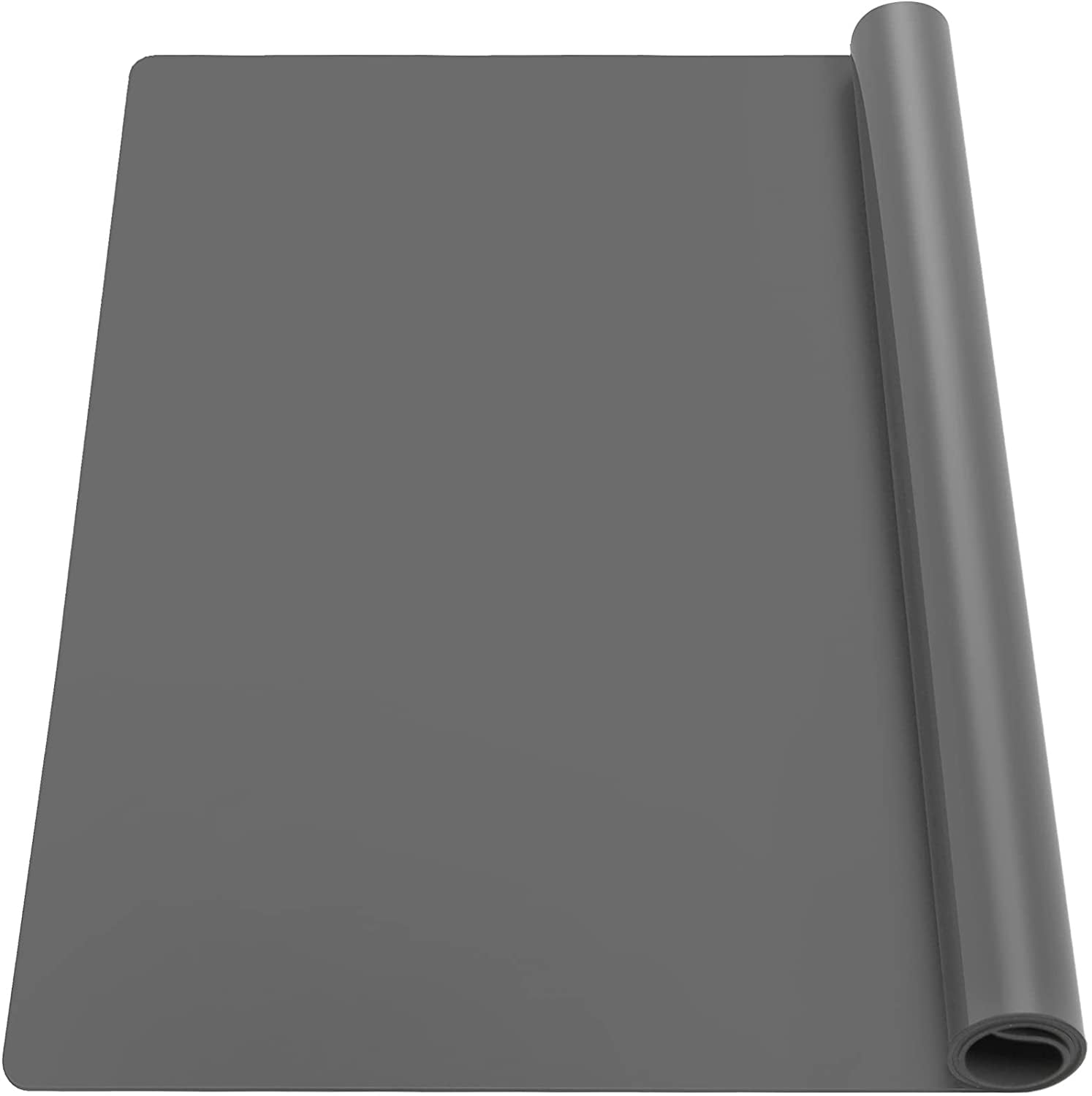 27.6x19.5 Inch Silicone Mats for Kitchen Counter - 2MM Thick Heat Resistant Silicone Baking Mat Large Pastry Mat, Glass Top Stove Cover Countertop Protector Pad for Coffee Maker, Crafts, Gray