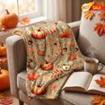 thumbnail image 1 of 27.6x39 Inch Fall Flannel Throw Blanket, Pumpkin Maple Leaf Autumn Plush Blanket, Halloween Decor,Lightweight Warm Cover, Indoor Outdoor Farmhouse Sofa Bed Camping Thanksgiving Seasonal Decor Blanket, 1 of 6
