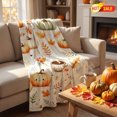 thumbnail image 1 of 27.6x39 Inch Fall Flannel Throw Blanket, Pumpkin Maple Leaf Autumn Plush Blanket, Halloween Decor,Lightweight Warm Cover, Indoor Outdoor Farmhouse Sofa Bed Camping Thanksgiving Seasonal Decor Blanket, 1 of 8