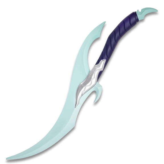 27.75" Blue Curved Fantasy Foam Dagger Anime Cosplay Costume Prop with Inner Core