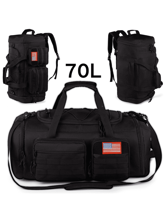 27.7In Gym Bag for Men, 70L Large 3 in 1 Sports Travel Duffle Bag with Shoes Compartment,Water Resistant Travel Backpack Weekender Overnight Bag with Wet Pocket for Women Camping Touring