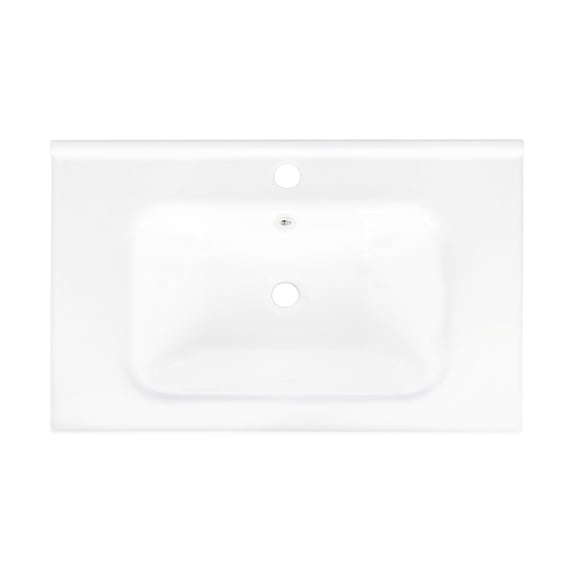27.8 White Ceramic Basin Sink, Integrated Vanity Sink for Bathroom, Easy Clean Ceramic Basin Only