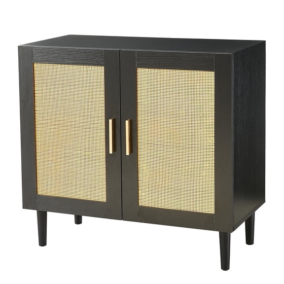 27.9"x15.7"x29.5",Rattan Storage Cabinets with Adjustable Shelves,side Panels with Natural Rattan Doors,side Panels with Storage Space and Modern Console Cabinets for Buffets,bedrooms and Living Rooms