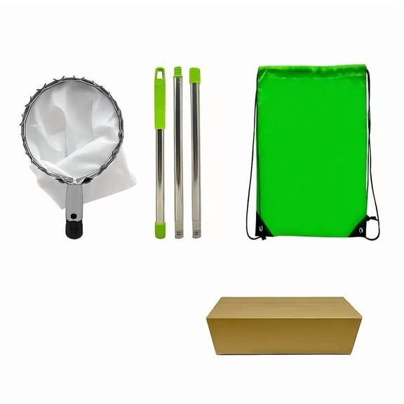 27" Adjustable Fruit Picker Pole with Basket, Lightweight Stainless Steel Telescoping Tool for Apples, Mango, Lemon, Orange - Large Non-Woven Catcher Basket