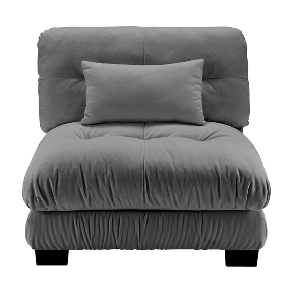 27 Armless Sofa W/1 pillow - Gray