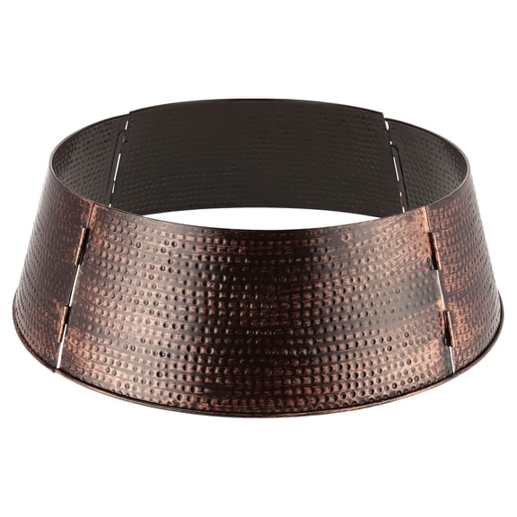Metal Hammered Christmas Tree Collar, Brushed Brown, 27", by Holiday Time