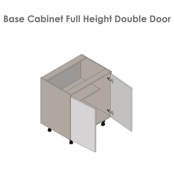 27" Base Cabinet High Double Door Grey