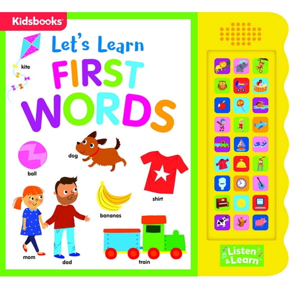 27-Button Sound Book Let's Learn First Words, (Board Book)