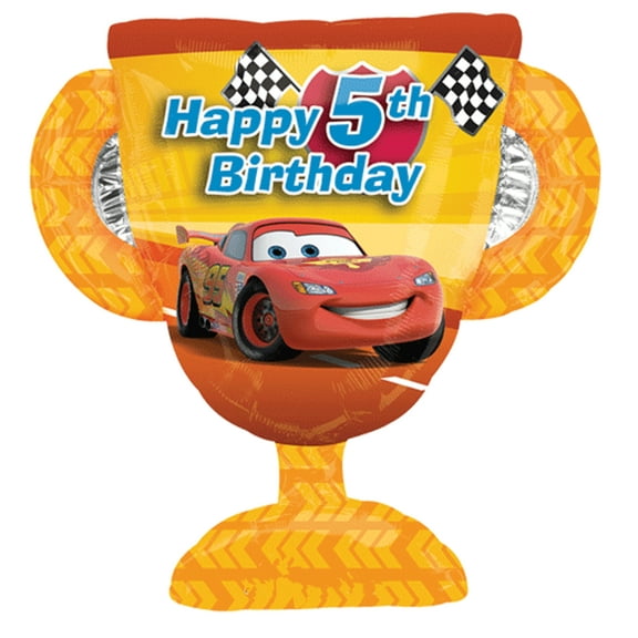 Anagram Cars Trophy 5th Birthday Jumbo Foil Balloon, 27 in