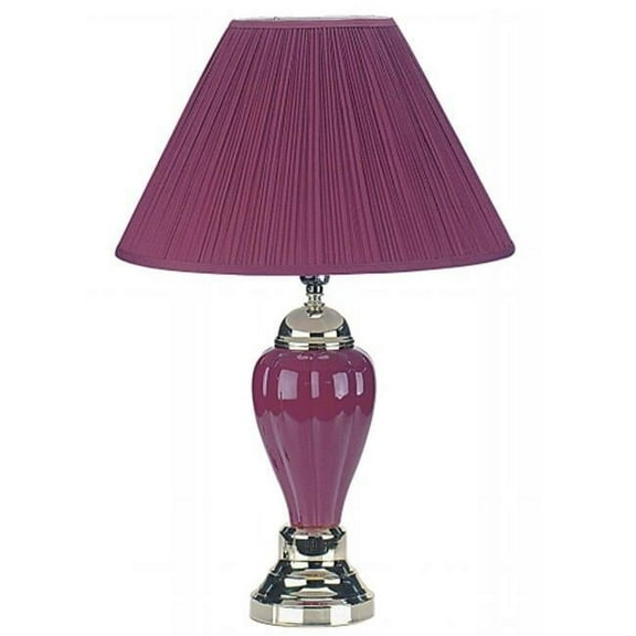 27   Ceramic Table Lamp - Burgundy