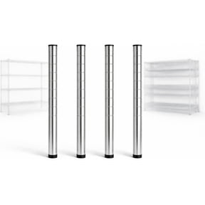 27" Chrome Wire Shelf Posts. Pack of 4 Posts | Heavy Duty | Utility Shelving Units - Commercial Wire Shelf Shelving Posts Adjustable shelving Restaurant Organization Shelving Unit for Commercial Use