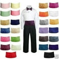 thumbnail image 1 of 27 Color New 2pc Satin Vest + Cummerbund only Baby Toddler Kid Teen Formal Boy, 1 of 4