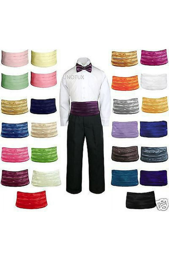 27 Colors Satin Bow Tie Cummerbund for Infant Toddler Kid Boy Suit Formal Tuxedo