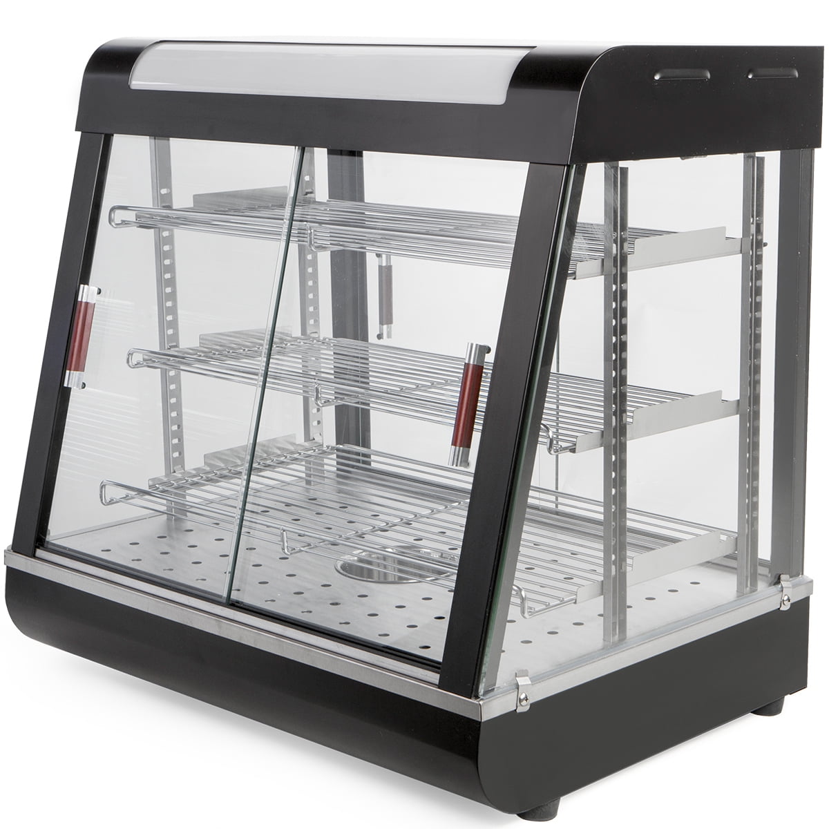 Barton Black Steel 27" Countertop Buffet Food Warmer Display Case