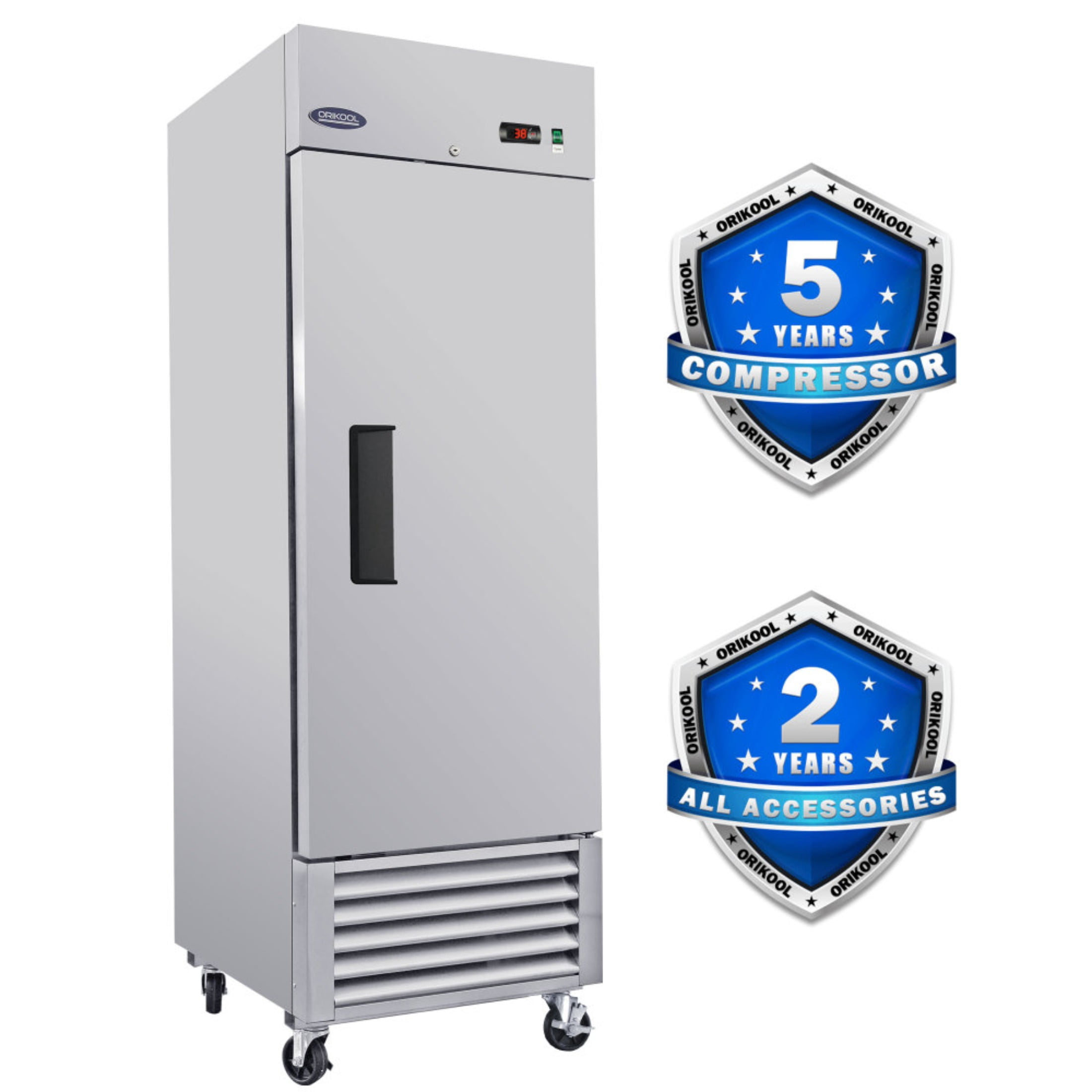 27" Commercial Freezer 23 Cu.ft with 1 Solid Door Reach-In Freezers Stainless Steel ETL Approved Upright Freeze Storage（LTL carry)）