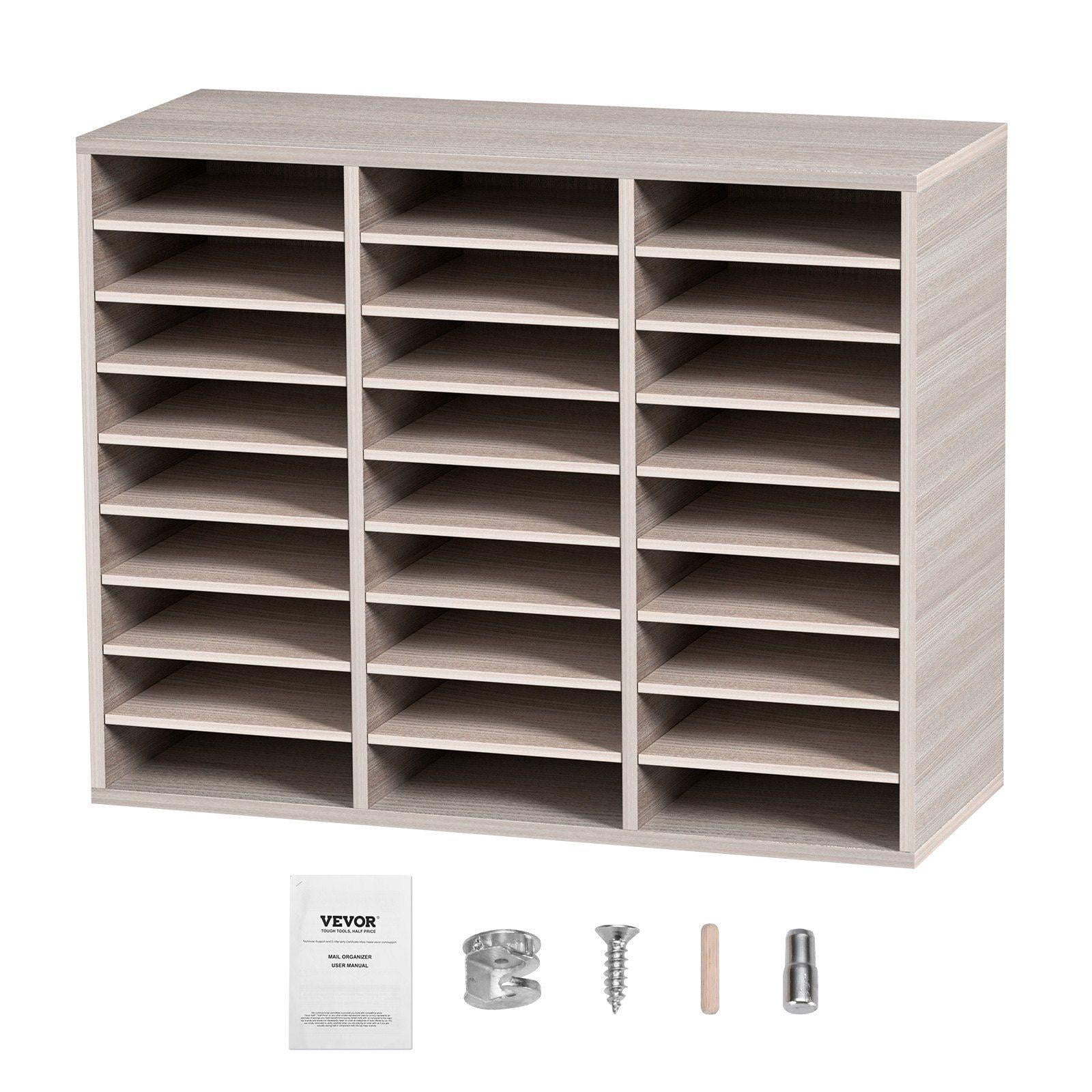 27 Compartment Wood Literature Organizer Adjustable Shelves MDF Mail ...