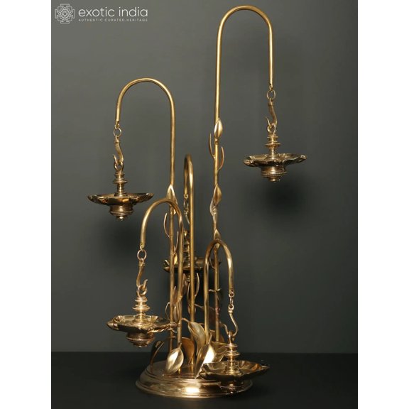 27" Designer Lamp Brass | Handmade Item for Temple