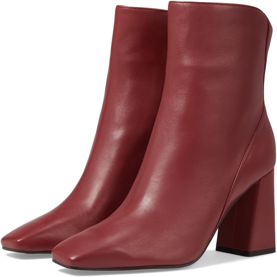 27 EDIT Naturalizer Lexi Square Toe Ankle Boot Ruby Red Leather 7.5M ...