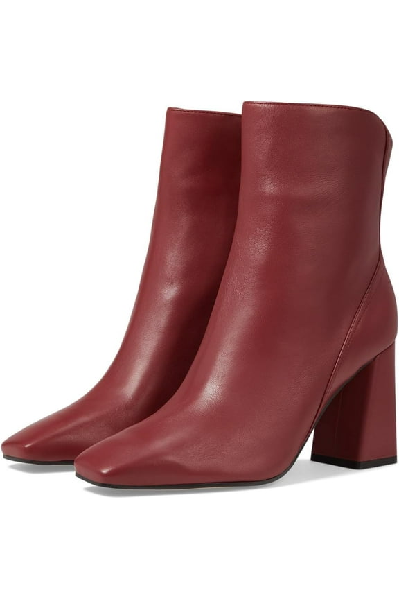 Lexi Square Toe Ankle Boot Ruby Red Leather 7.5M