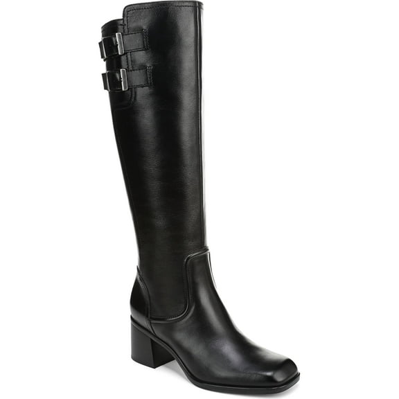 27 EDIT Naturalizer Women's Idris Knee High Boot Black Leather 7.5M