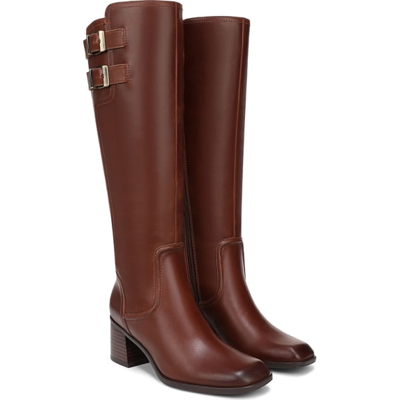 27 EDIT Naturalizer Women's Idris Knee High Boot Rich Cognac Brown Wide Calf 11M