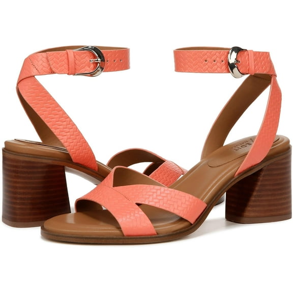 27 EDIT Naturalizer Women's Yumi Ankle Straps Heeled Sandal Apricot Blush Leather 12M