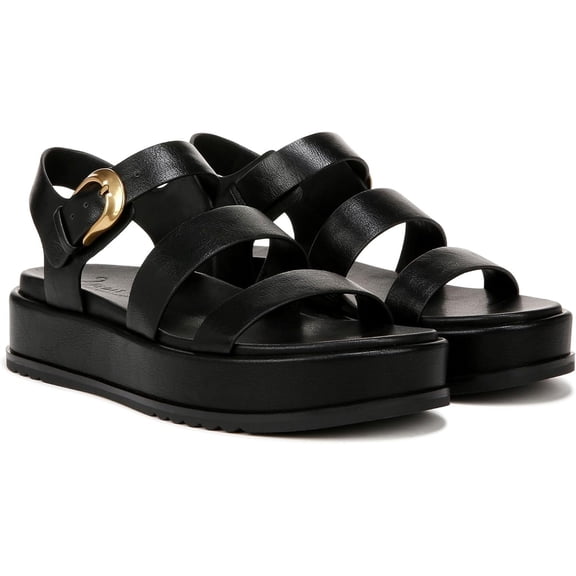27 EDIT Naturalizer Women's Zizi Ankle Straps Heeled Sandal Black Faux Leather 5M