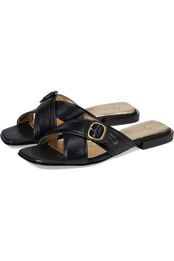 27 Edit Naturalizer Women's Naia Slide Sandal Black Leather 7.5M